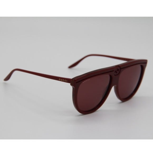 NEW GG0732S 003 UNISEX SHIELD SUNGLASSES GUCCI GG0732S BURGUNDY - Picture 8 of 13